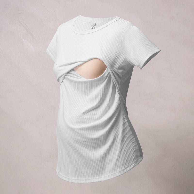 Blusa de Maternidad y Lactancia Aura Rib - Ohmamá Ropa de Maternidad