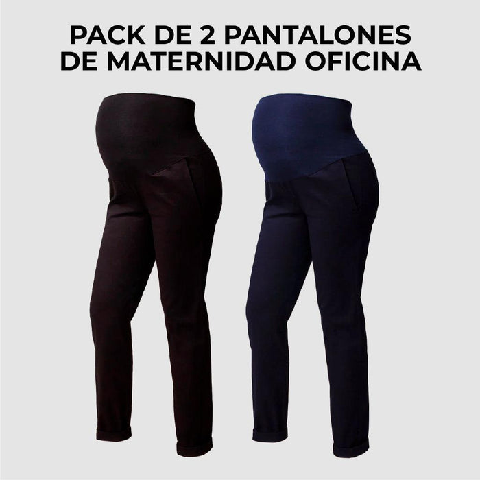 Pack 2 Pantalones de Maternidad Oficina Ohm - Ohmamá Ropa de Maternidad