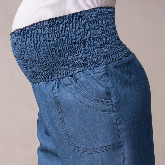 Pantalón de Maternidad Fluido Efecto Denim - Ohmamá Ropa de Maternidad