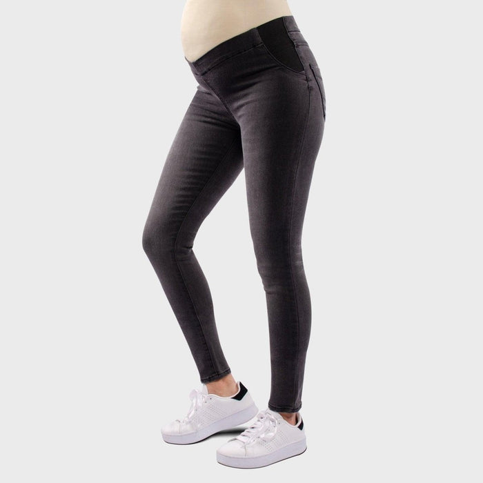 Jeans Materno, Super Skinny Gris Oscuro Ohm - Ohmamá Ropa de Maternidad