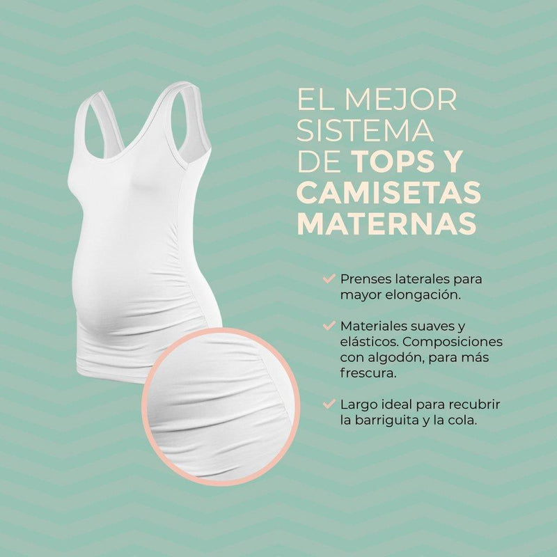 Top Materno Estampado - Hecho con Amor - Sistema Pliegues Laterales Ohm - Ohmamá Ropa de Maternidad