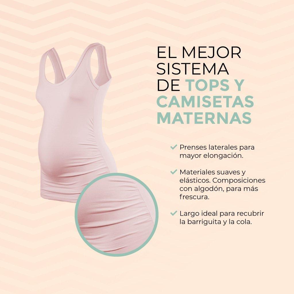 Top Materno Estampado - Hecho con Amor - Sistema Pliegues Laterales Ohm - Ohmamá Ropa de Maternidad